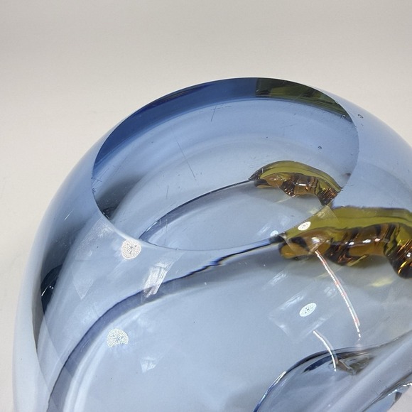 Vintage Mid Century Murano Glass Ashtray Italian Glass Art Eggplant - Picture 10 of 16